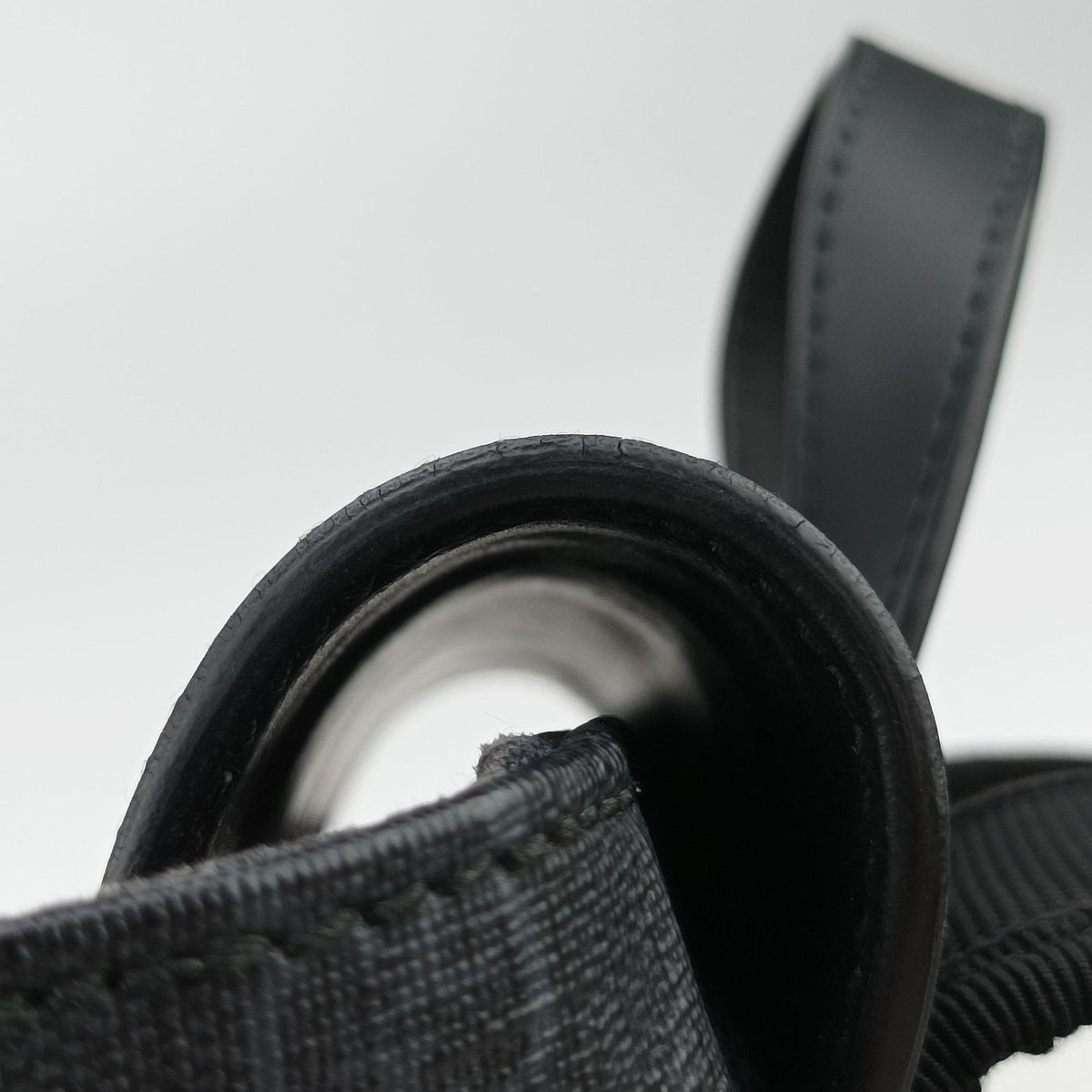 GG Supreme Black x Gray PVC coated canvas×leather 495563 C028223256GGスプリーム ブラック×グレー PVCコーティングキャンバス×レザー 495563 C028223256