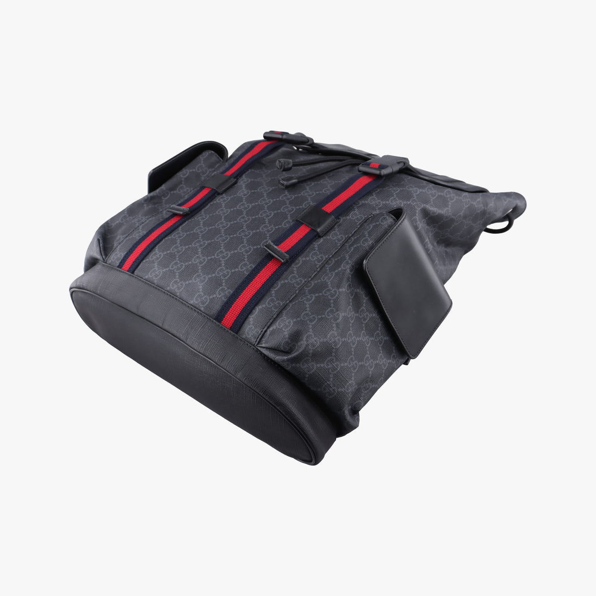 GG Supreme Black x Gray PVC coated canvas×leather 495563 C028223256GGスプリーム ブラック×グレー PVCコーティングキャンバス×レザー 495563 C028223256