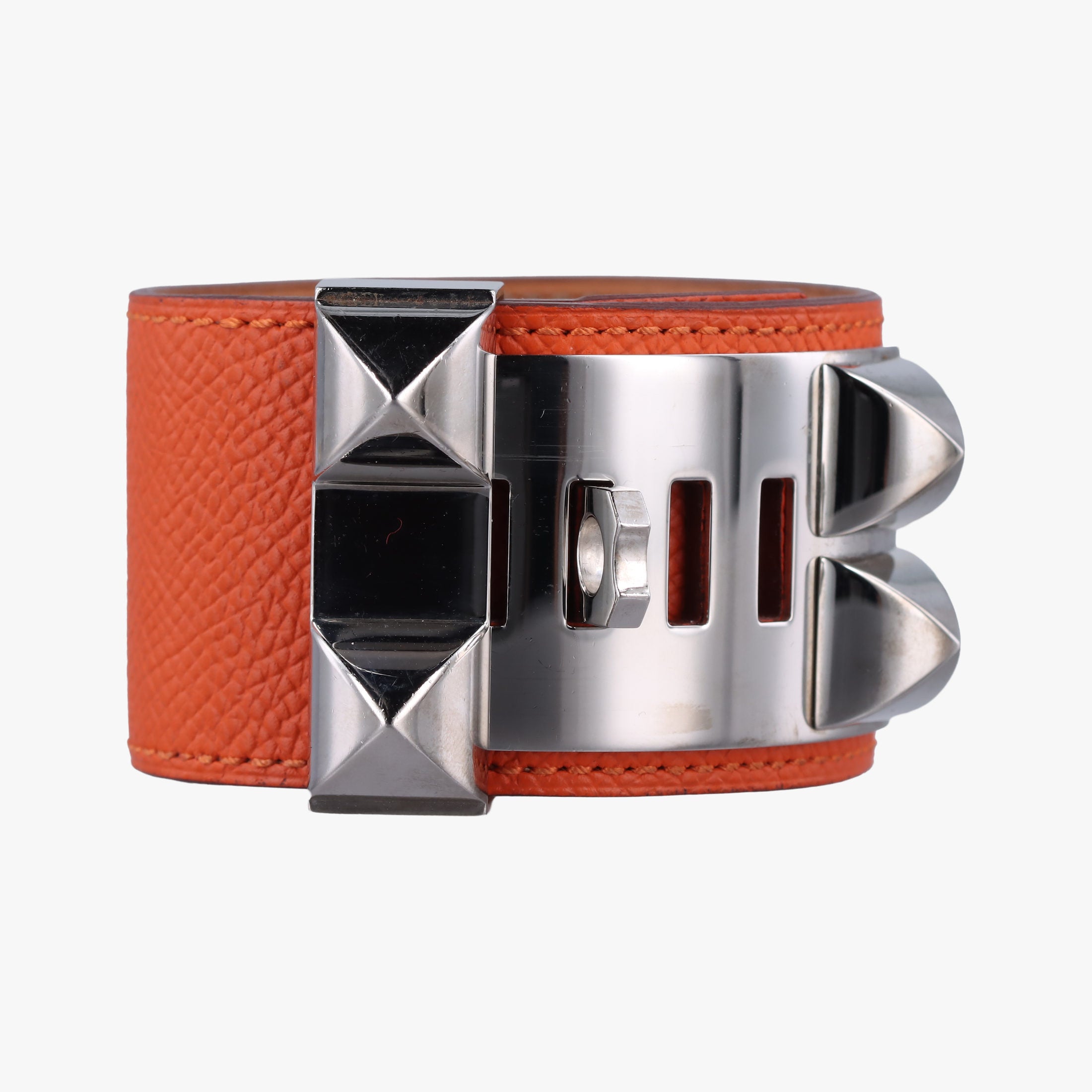 Collier de chien Orange×silver Leather×GP S ▢R SIコリエ ド シアン オレンジ×シルバー レザー×GP S ▢R SI