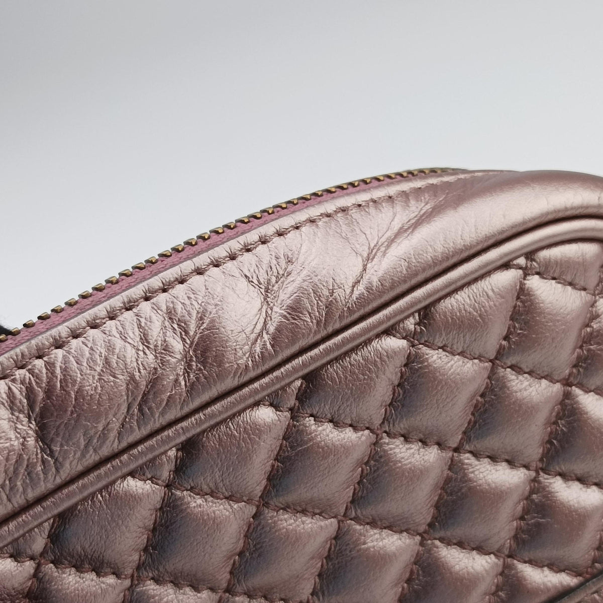 Pre-owned Gucci Trapuntata Camera Zumi pink×green×multi Leather 541061 shoulderbag | stylenewstar