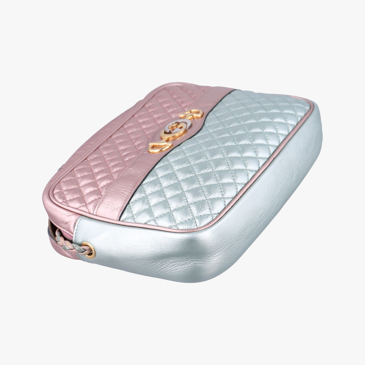Pre-owned Gucci Trapuntata Camera Zumi pink×green×multi Leather 541061 shoulderbag | stylenewstar