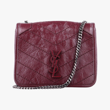 Pre-owned Yves Saint Laurent Niki Burgundy Leather 583103 shoulderbag | stylenewstar