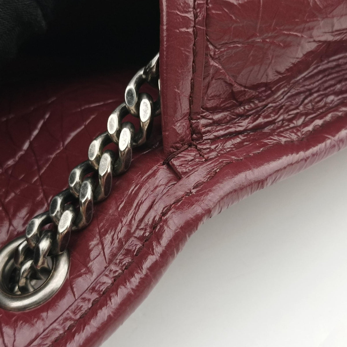 Pre-owned Yves Saint Laurent Niki Burgundy Leather 583103 shoulderbag | stylenewstar