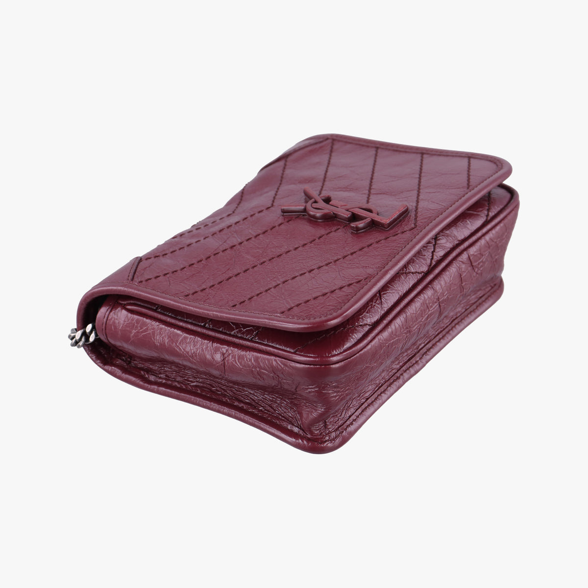 Pre-owned Yves Saint Laurent Niki Burgundy Leather 583103 shoulderbag | stylenewstar