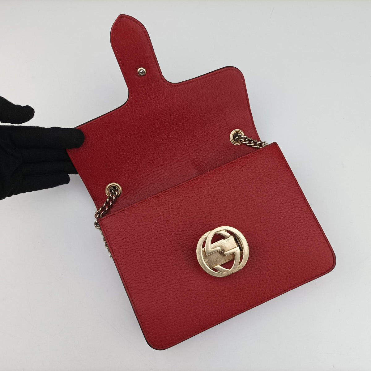 Interlocking G Red Leather 510304 G026787367インターロッキングG レッド レザー 510304 G026787367