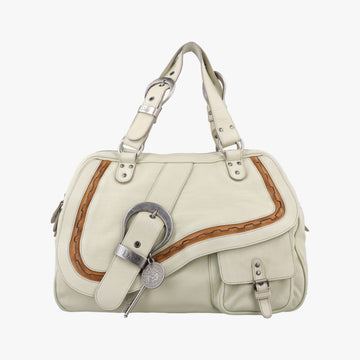 Pre-owned Christian Dior Gaucho White Leather  shoulderbag | stylenewstar