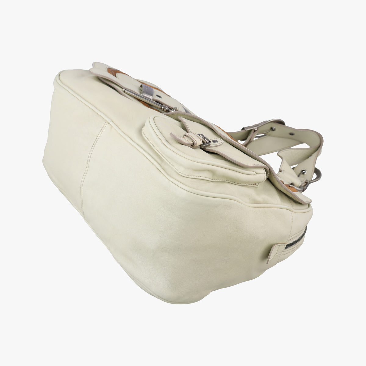 Pre-owned Christian Dior Gaucho White Leather  shoulderbag | stylenewstar