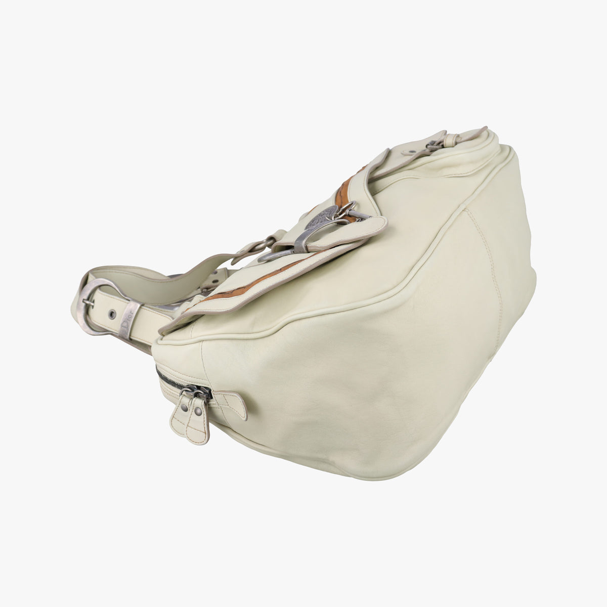 Pre-owned Christian Dior Gaucho White Leather  shoulderbag | stylenewstar