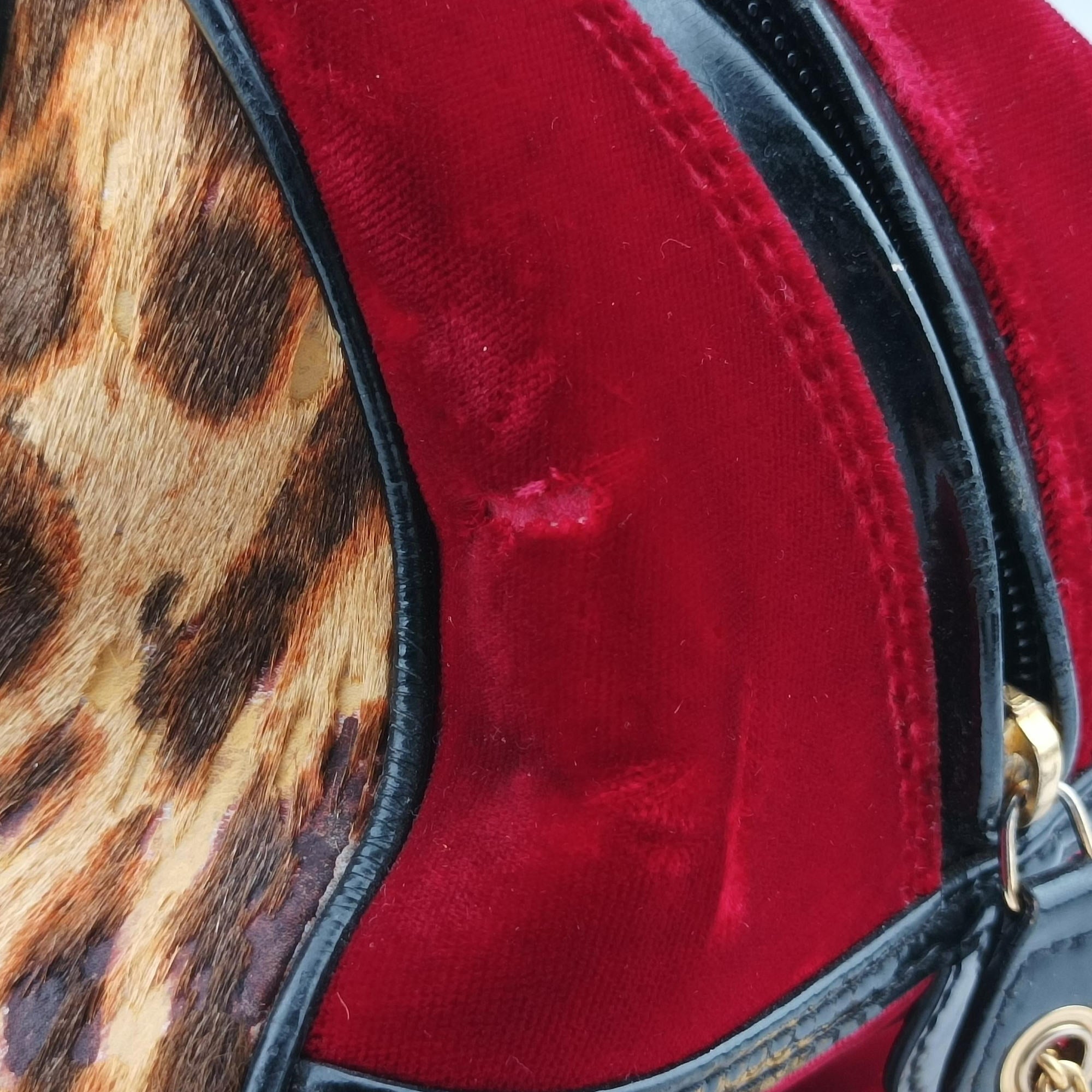 Dice Leopard Bowler Multicolour ponyhair×velour×patent 11-MA-0074ダイスレパードボウラー マルチカラー ハラコ×ベロア×パテント 11-MA-0074