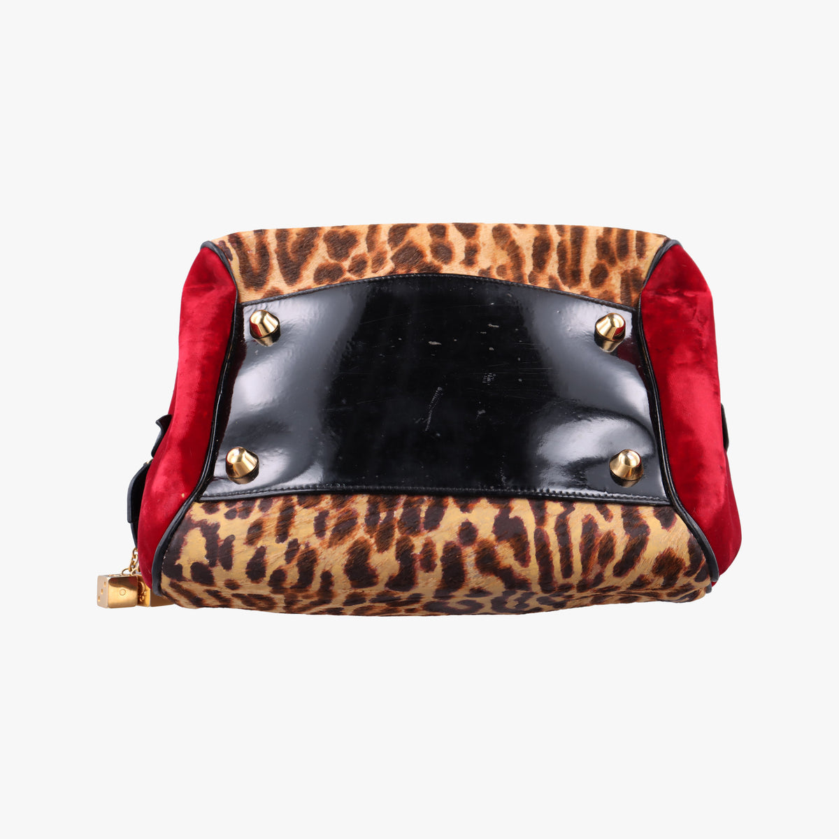 Dice Leopard Bowler Multicolour ponyhair×velour×patent 11-MA-0074ダイスレパードボウラー マルチカラー ハラコ×ベロア×パテント 11-MA-0074