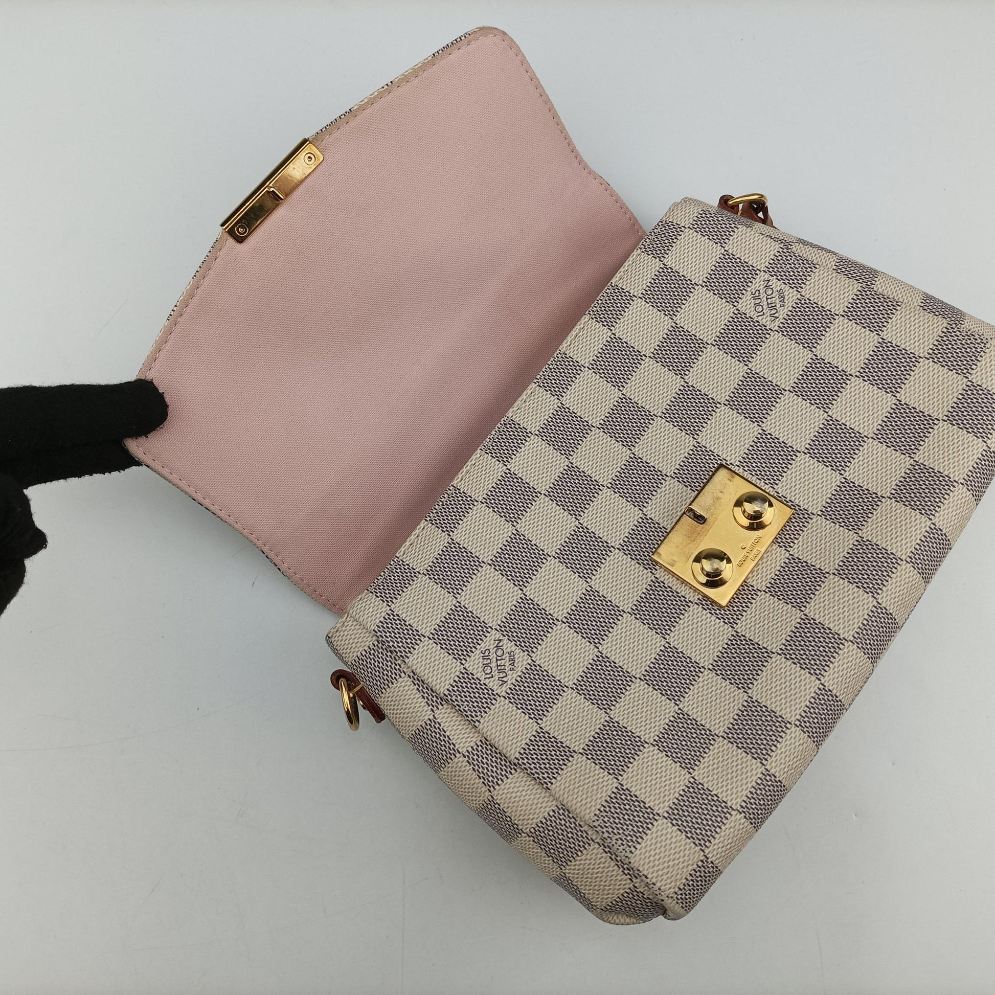 CROISETTE Azur Damier Canvas N41581 IC Chipクロワゼット アズール ダミエキャンバス N41581 ICチップ