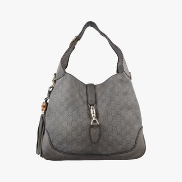 Pre-owned Gucci New Jackie Grey Leather 246907 shoulderbag | stylenewstar