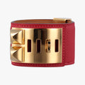 Collier de chien Red×golden Leather × GP S □P Bコリエ ド シアン レッド×ゴールド レザー×GP S □P B