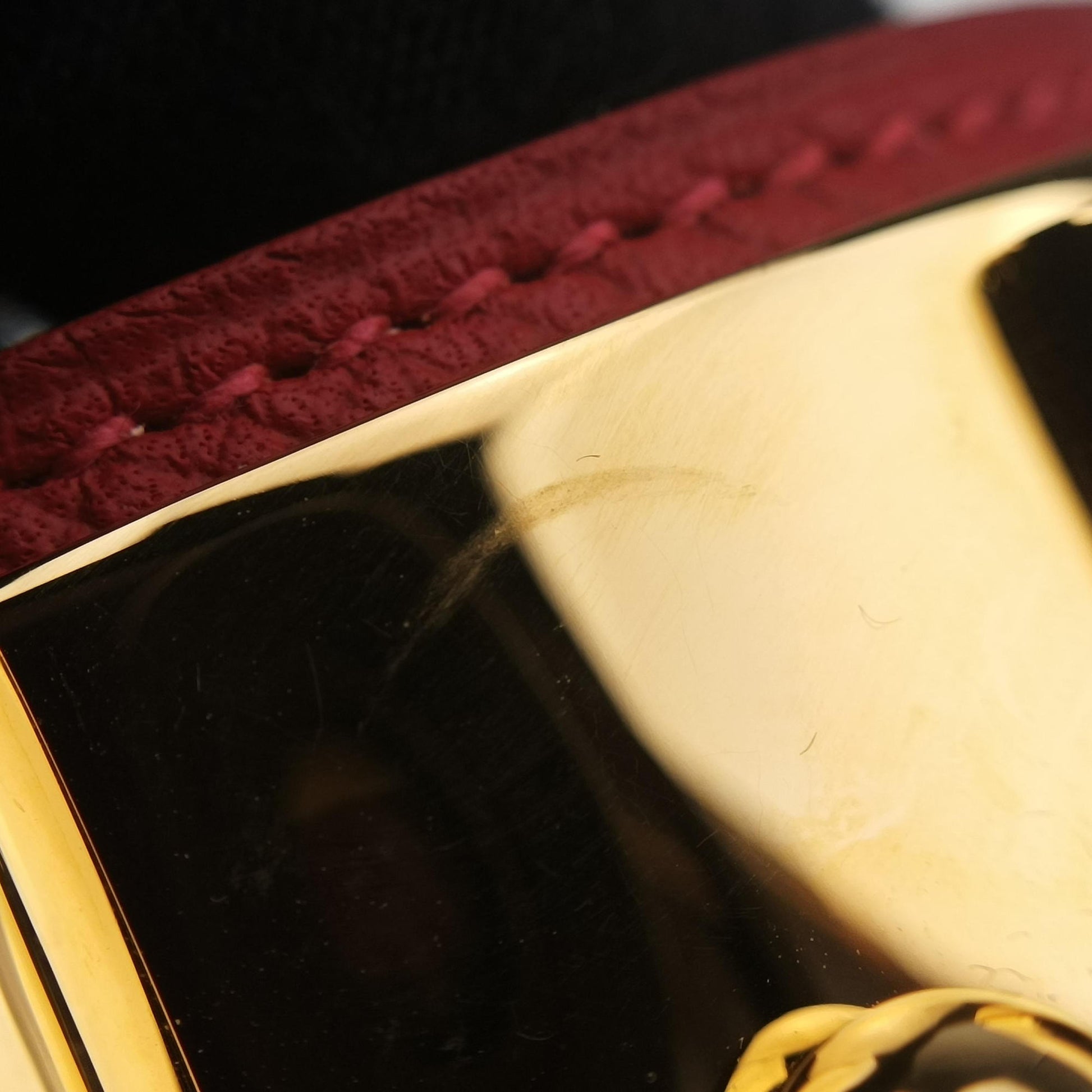 Collier de chien Red×golden Leather × GP S □P Bコリエ ド シアン レッド×ゴールド レザー×GP S □P B
