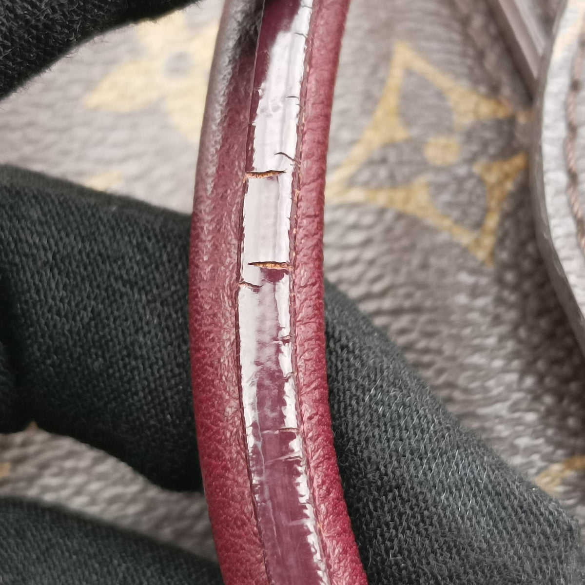 Secondhand Louis Vuitton OLYMPE Brown×QUETSCHE Monogram Canvas×calf leather M40926 handbag | stylenewstar