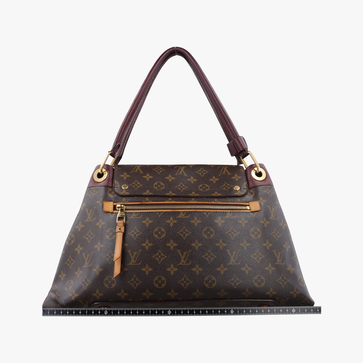 Secondhand Louis Vuitton OLYMPE Brown×QUETSCHE Monogram Canvas×calf leather M40926 handbag | stylenewstar