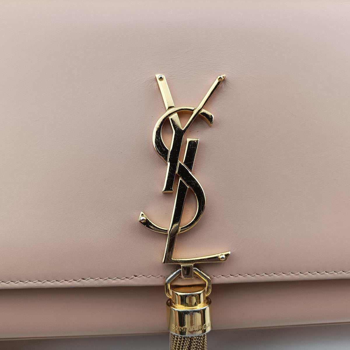 Pre-owned Yves Saint Laurent KATE Beige Leather 354119 shoulderbag | stylenewstar