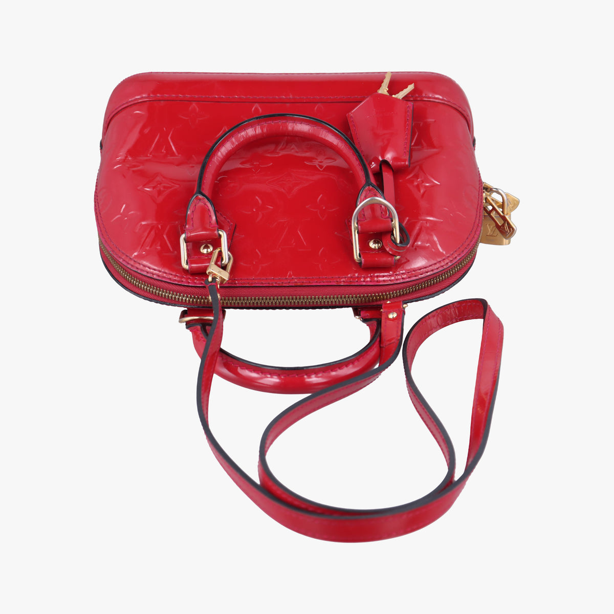 Pre-owned Louis Vuitton Alma BB pomme d'amour Vernis M91606 shoulderbag | stylenewstar