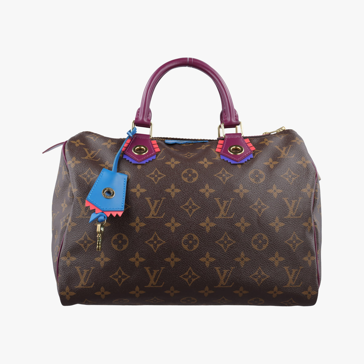 Pre-owned Louis Vuitton Speedy30 brown×Magenta Monogram Totem M41666 handbag | stylenewstar