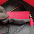 Pre-owned Balenciaga Electric Perforated Motorcycle City Red lambskin  shoulderbag | stylenewstar