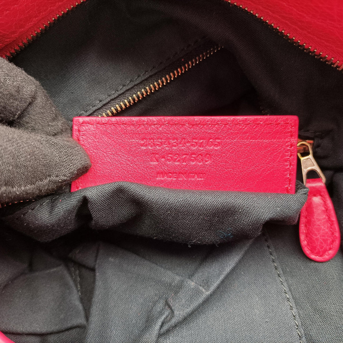 Pre-owned Balenciaga Electric Perforated Motorcycle City Red lambskin  shoulderbag | stylenewstar