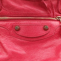 Pre-owned Balenciaga Electric Perforated Motorcycle City Red lambskin  shoulderbag | stylenewstar