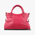 Pre-owned Balenciaga Electric Perforated Motorcycle City Red lambskin  shoulderbag | stylenewstar