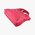 Pre-owned Balenciaga Electric Perforated Motorcycle City Red lambskin  shoulderbag | stylenewstar
