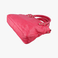 Pre-owned Balenciaga Electric Perforated Motorcycle City Red lambskin  shoulderbag | stylenewstar