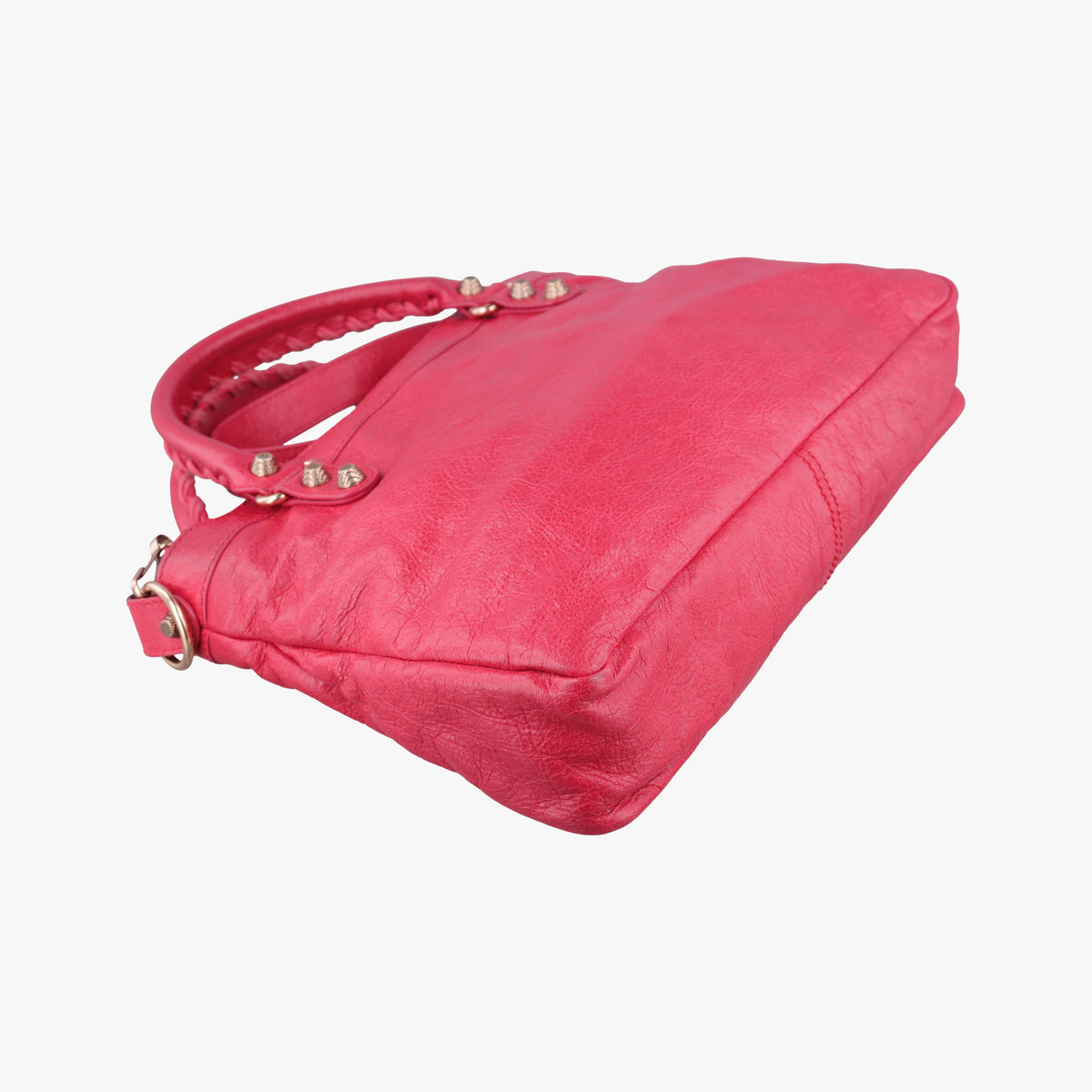 Pre-owned Balenciaga Electric Perforated Motorcycle City Red lambskin  shoulderbag | stylenewstar