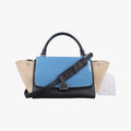 Pre-owned Celine Trapeze Blue×Black×Beige leather  shoulderbag | stylenewstar