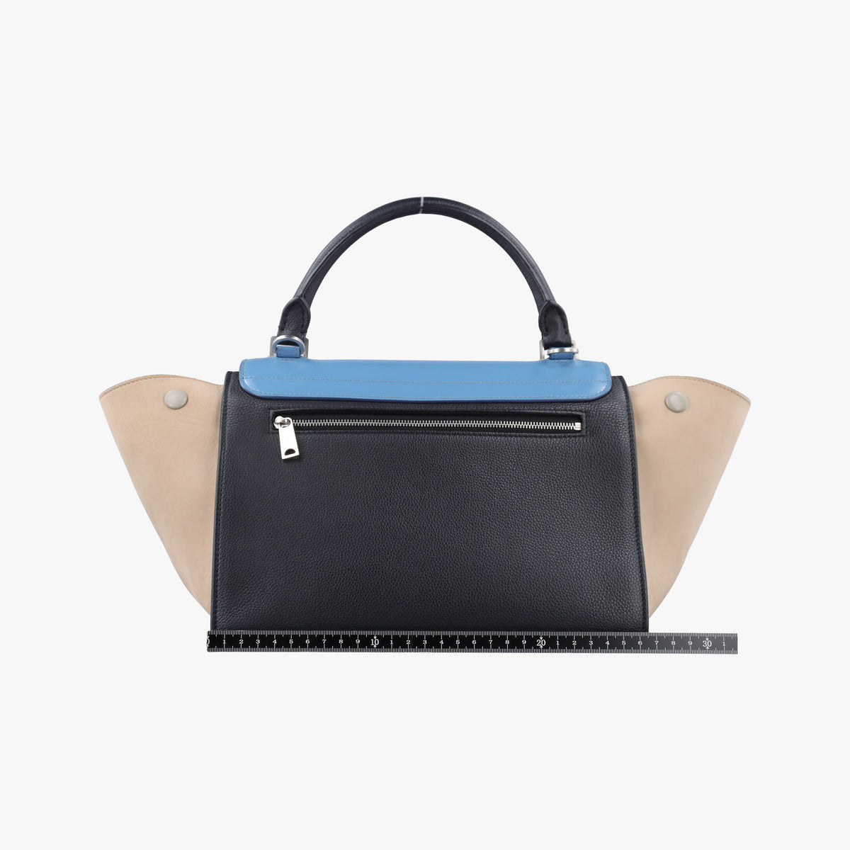 Pre-owned Celine Trapeze Blue×Black×Beige leather  shoulderbag | stylenewstar