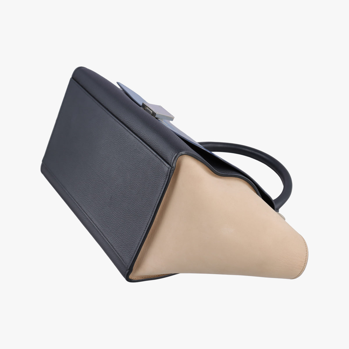 Pre-owned Celine Trapeze Blue×Black×Beige leather  shoulderbag | stylenewstar