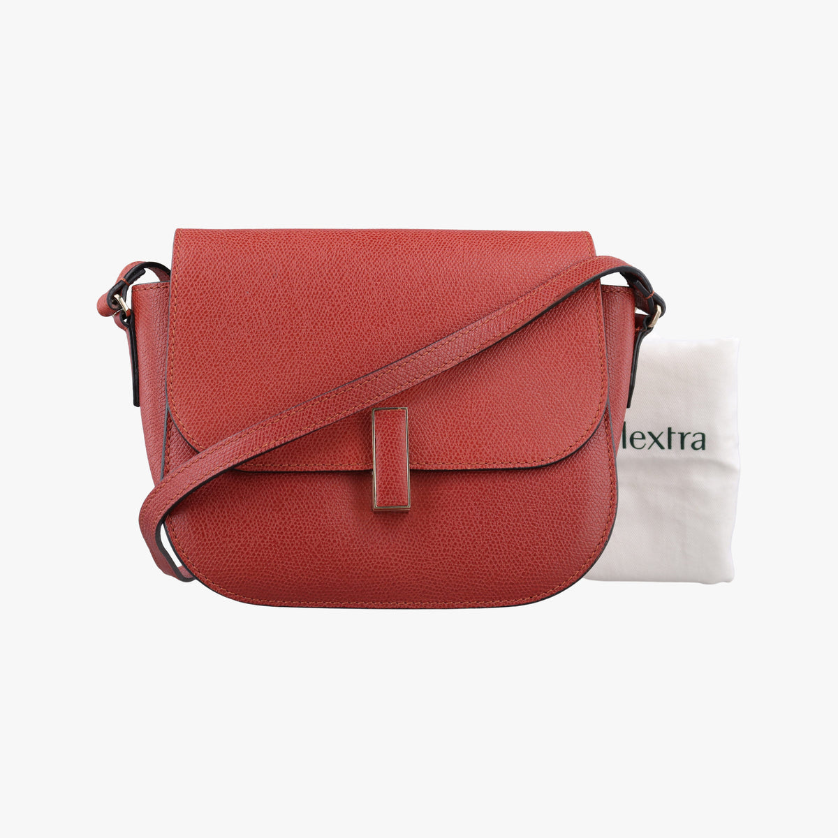 Pre-owned Valextra Iside Terracotta Soft Calfskin Leather  shoulderbag | stylenewstar