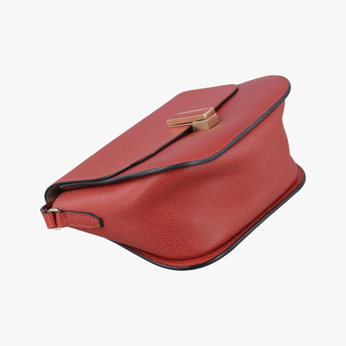 Pre-owned Valextra Iside Terracotta Soft Calfskin Leather  shoulderbag | stylenewstar