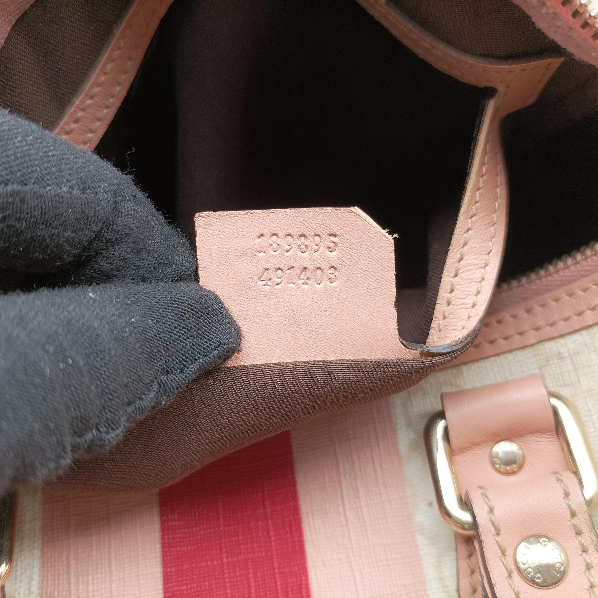 UNICEF Joy White×Pink PVC coated canvas×Leather 189895 D1885556ユニセフ ジョイ ホワイト×ピンク PVCコーティングキャンバス×レザー 189895 D1885556