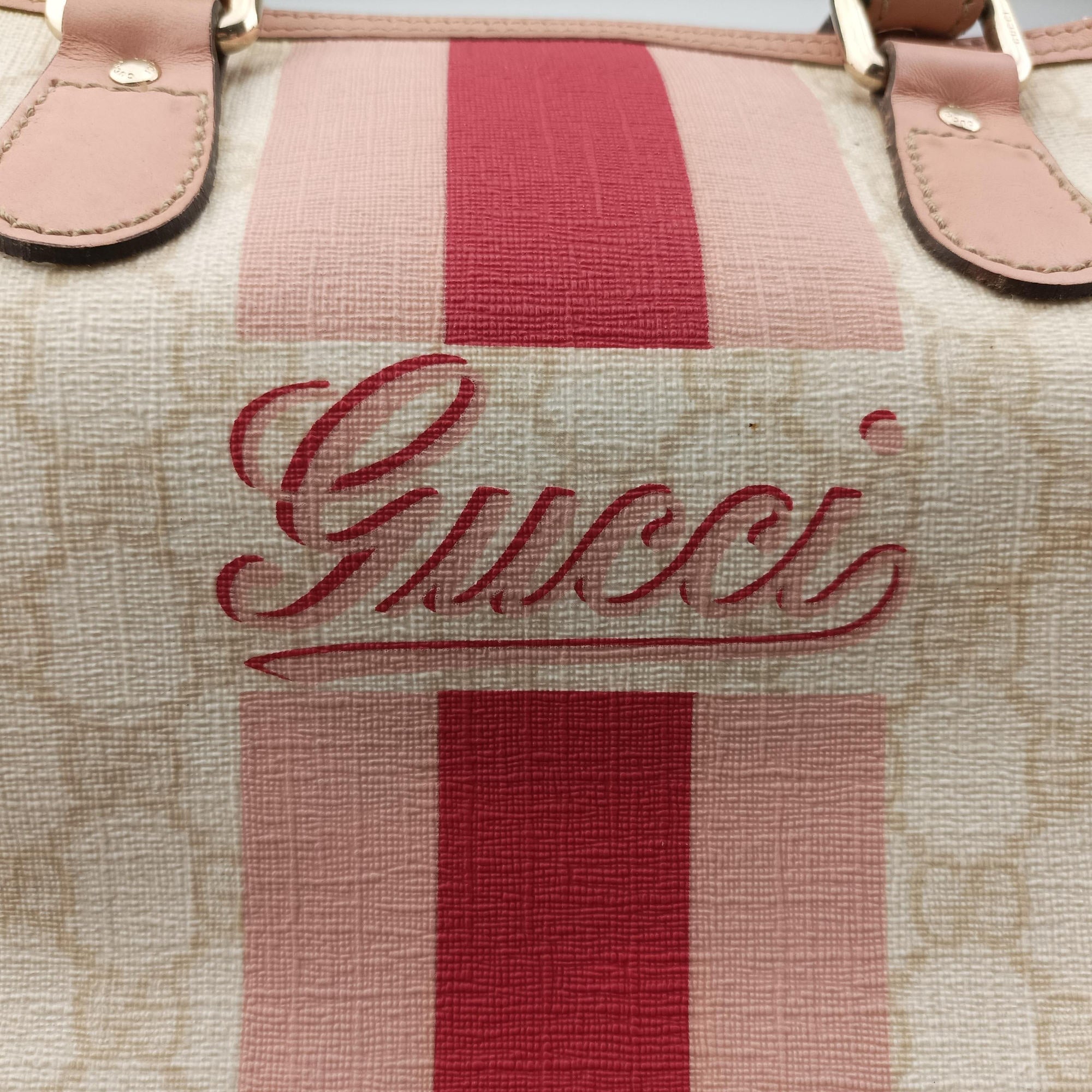 UNICEF Joy White×Pink PVC coated canvas×Leather 189895 D1885556ユニセフ ジョイ ホワイト×ピンク PVCコーティングキャンバス×レザー 189895 D1885556