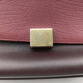 Pre-owned Celine Trapeze Bordeaux×Black×Brown Suede × leather  shoulderbag | stylenewstar