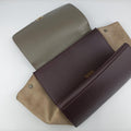 Pre-owned Celine Trapeze Bordeaux×Black×Brown Suede × leather  shoulderbag | stylenewstar