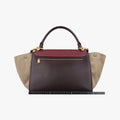 Pre-owned Celine Trapeze Bordeaux×Black×Brown Suede × leather  shoulderbag | stylenewstar