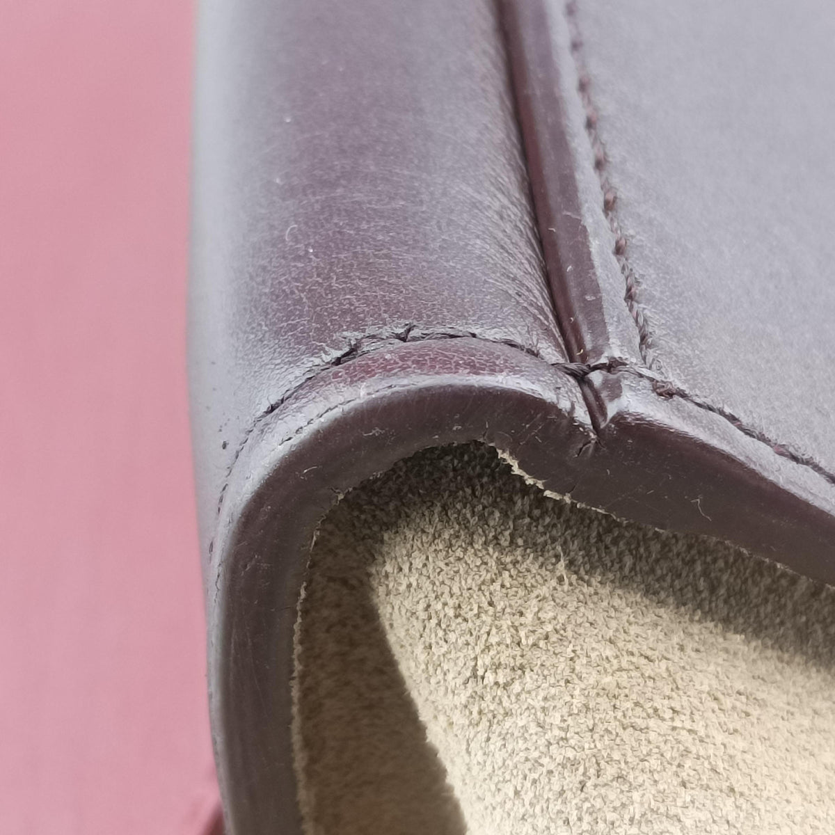 Pre-owned Celine Trapeze Bordeaux×Black×Brown Suede × leather  shoulderbag | stylenewstar