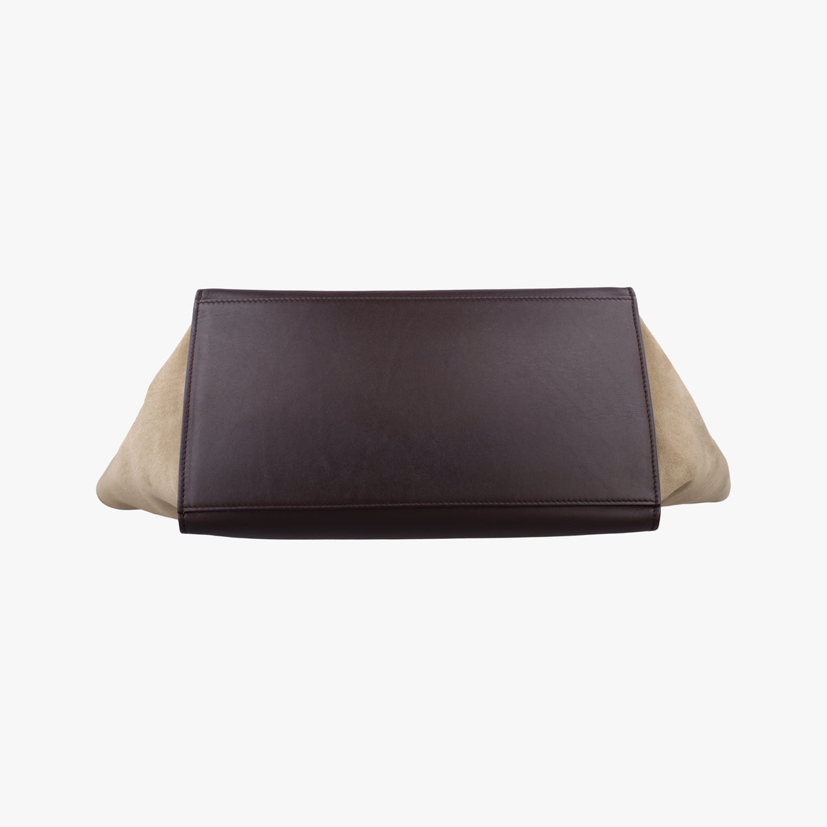 Pre-owned Celine Trapeze Bordeaux×Black×Brown Suede × leather  shoulderbag | stylenewstar