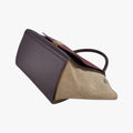 Pre-owned Celine Trapeze Bordeaux×Black×Brown Suede × leather  shoulderbag | stylenewstar