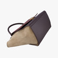 Pre-owned Celine Trapeze Bordeaux×Black×Brown Suede × leather  shoulderbag | stylenewstar