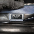 Pre-owned Prada Triangle Logo Plate Blue Saffiano Leather VR0023 handbag | stylenewstar