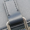 Pre-owned Prada Triangle Logo Plate Blue Saffiano Leather VR0023 handbag | stylenewstar