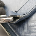 Pre-owned Prada Triangle Logo Plate Blue Saffiano Leather VR0023 handbag | stylenewstar