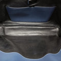 Pre-owned Prada Triangle Logo Plate Blue Saffiano Leather VR0023 handbag | stylenewstar