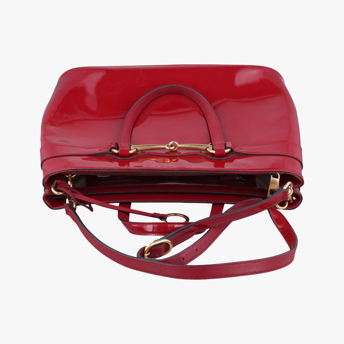 Vintage Gucci Bright Bit Red Patent Leather 319795 shoulderbag | stylenewstar
