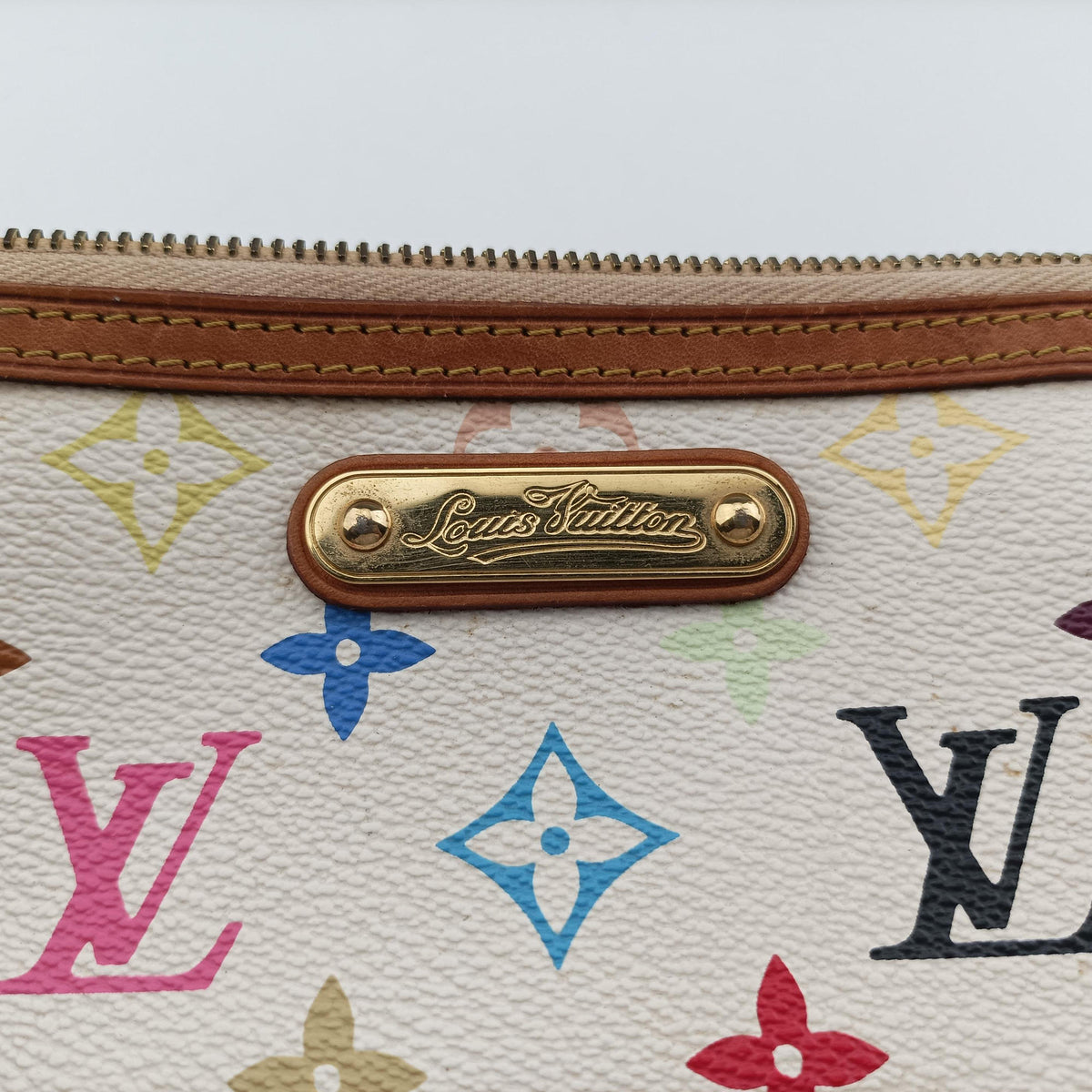 Pre-owned Louis Vuitton Pochette Mira MM Pouch white Monogram Multicolor M60096 handbag | stylenewstar